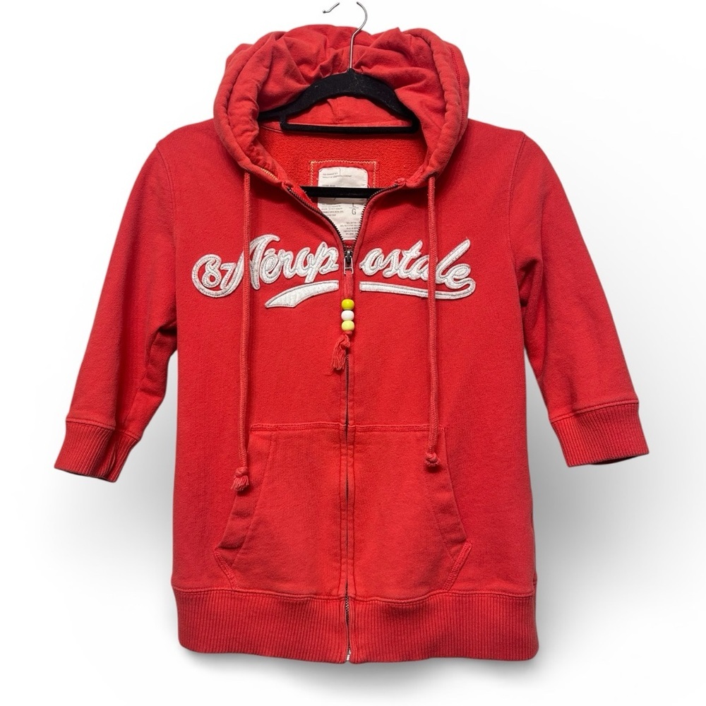 Vintage Aeropostale 3/4 Sleeve Jacket- Orange/Red- Large